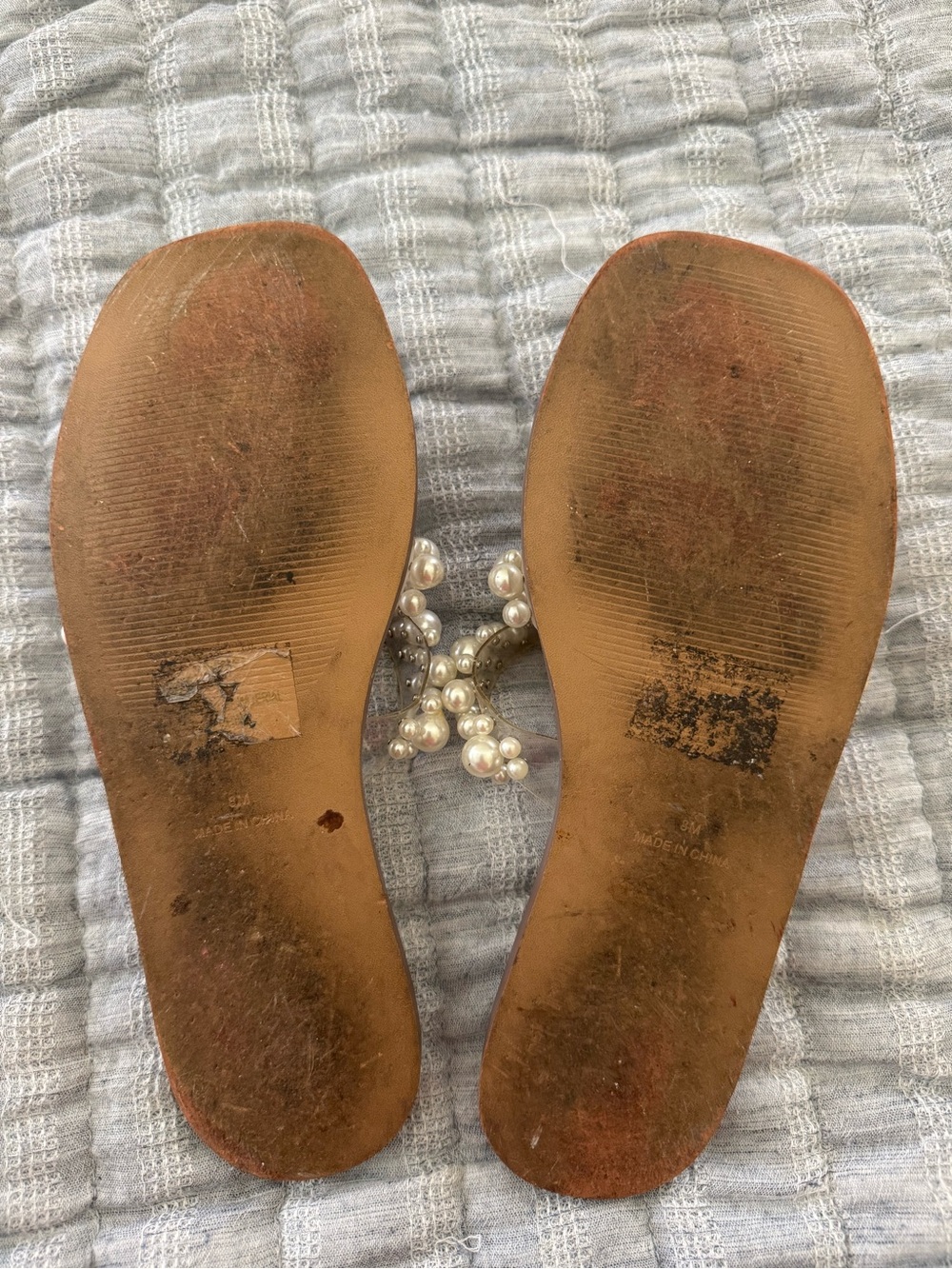 Steve Madden Pearl Embellished Slide Sandals - Picture 6 of 6